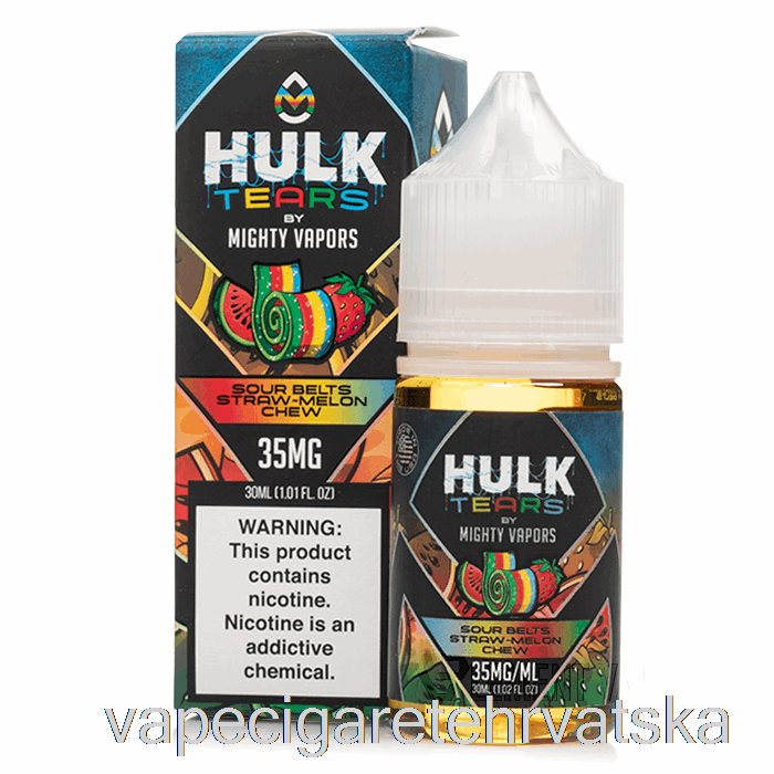 Vape Cigarete Sour Belts Straw Melon Chew - Hulk Tears Soli - 30ml 35mg